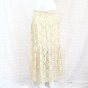 Vintage Body Central Cream Lace Maxi Skirt Y2K Coquette Fairycore